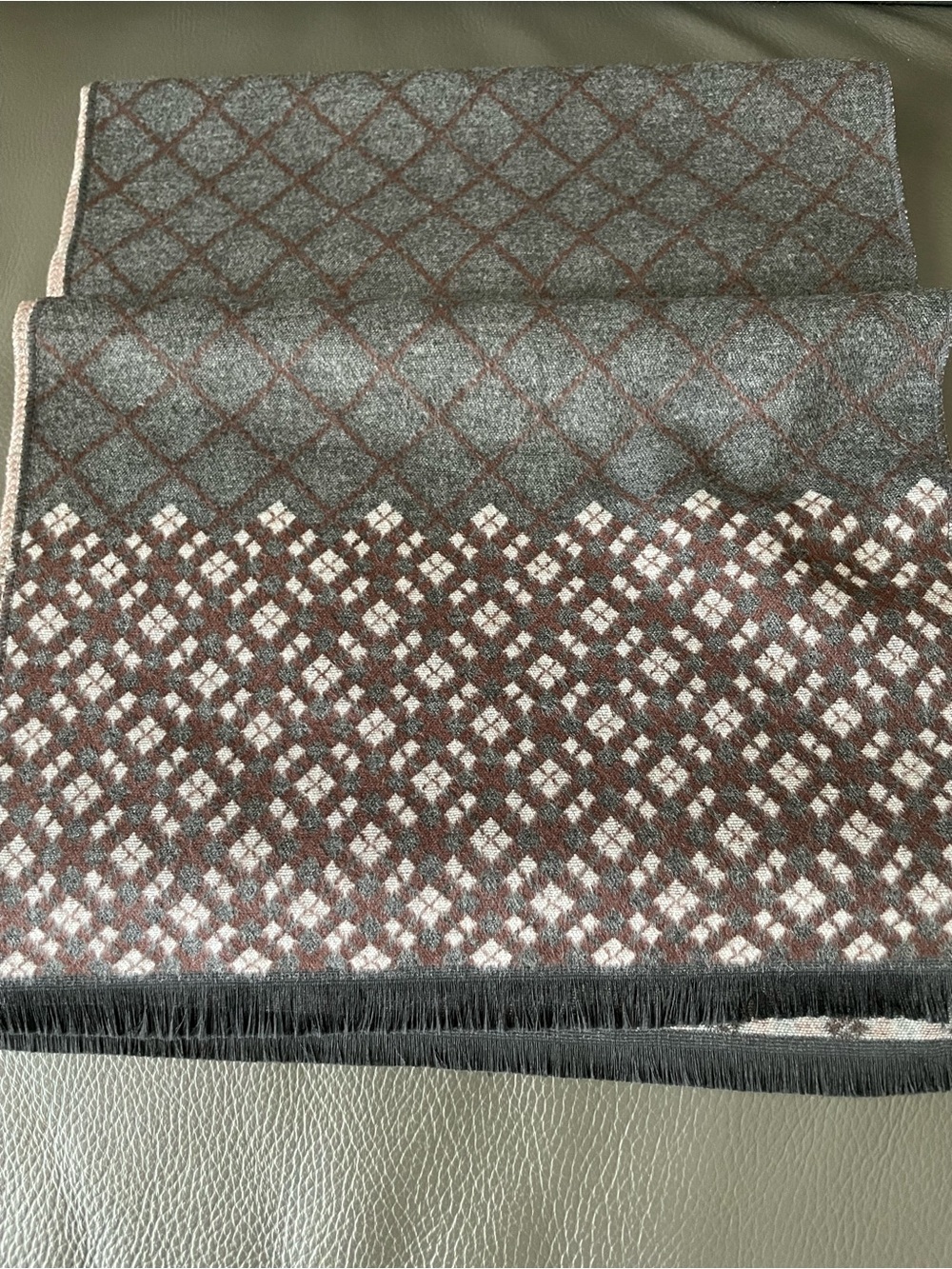 Gray and brown Cashmere feel scarfs
